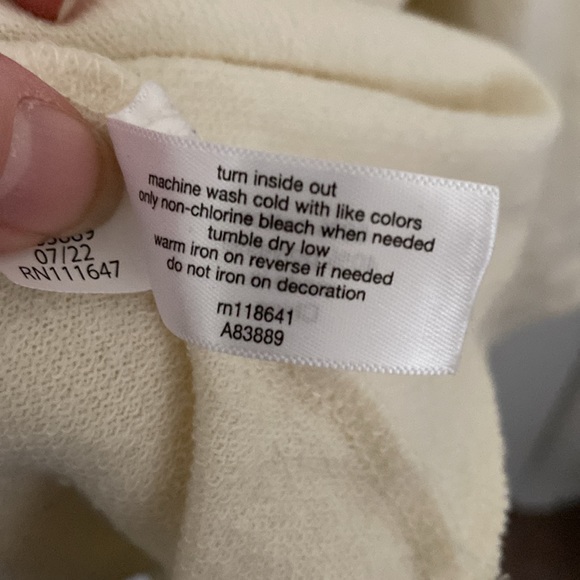 Disney Minnie Mouse Cream Autumn Fall Crewneck Lightweight Sweatshirt Size 26/28 - Picture 5 of 7